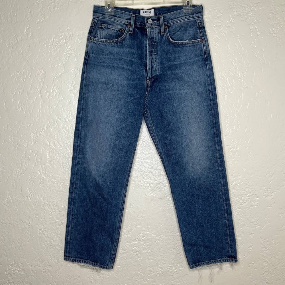 AGOLDE 90's Crop High Rise Straight Leg Blue Jeans Size 26 A173G-1206